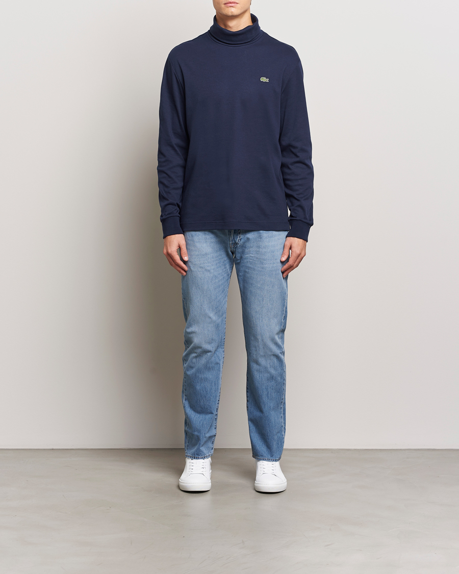 Herr | Tröjor | Lacoste | Interlock Cotton Rollneck Navy