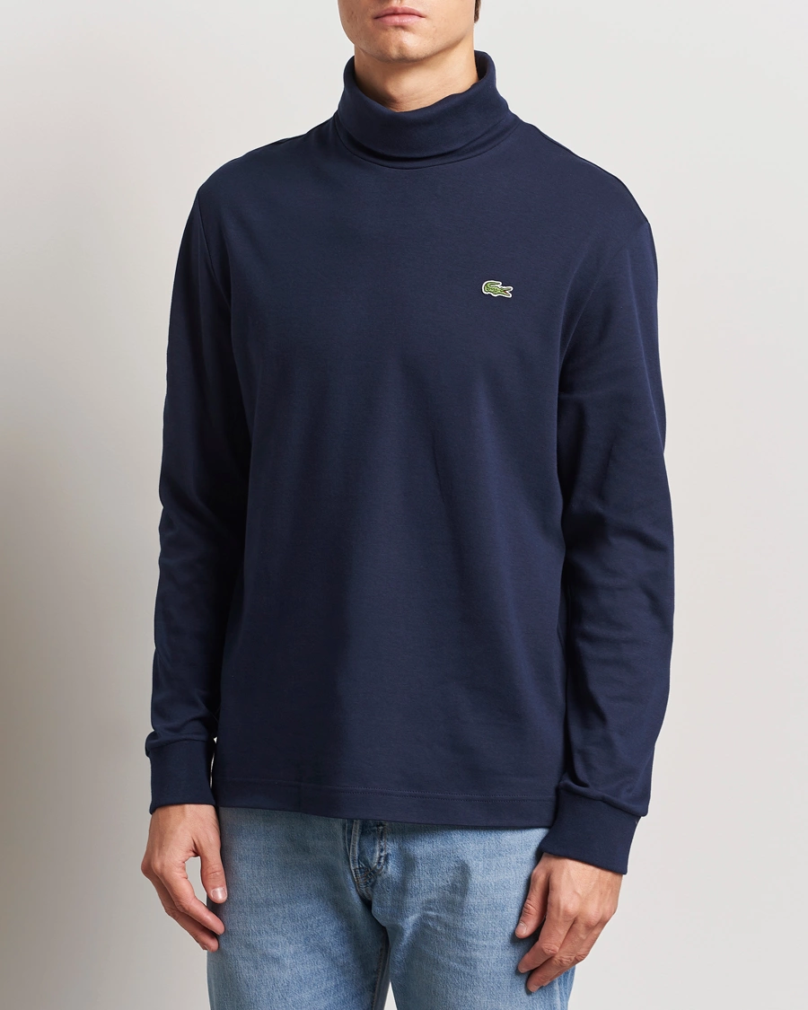 Herr | Tröjor | Lacoste | Interlock Cotton Rollneck Navy