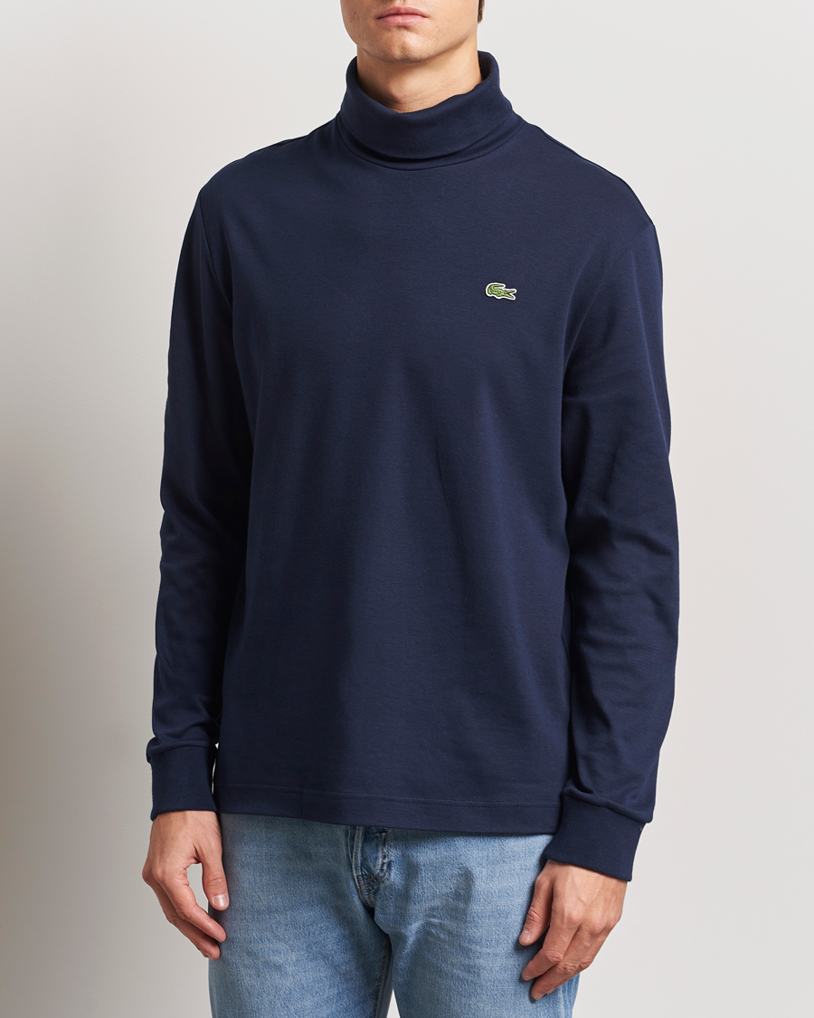 Herr | Tröjor | Lacoste | Interlock Cotton Rollneck Navy