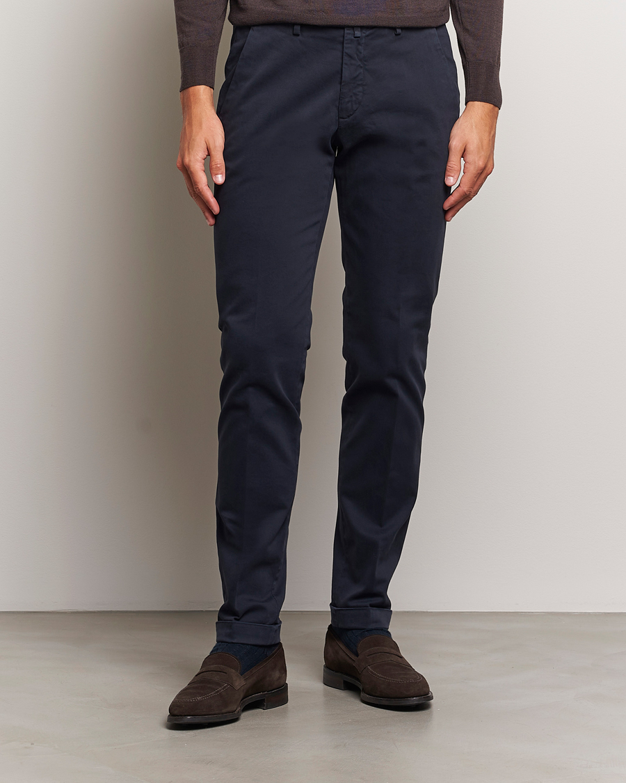 Herr | Byxor | Briglia 1949 | Slim Fit Cotton Stretch Chino Navy
