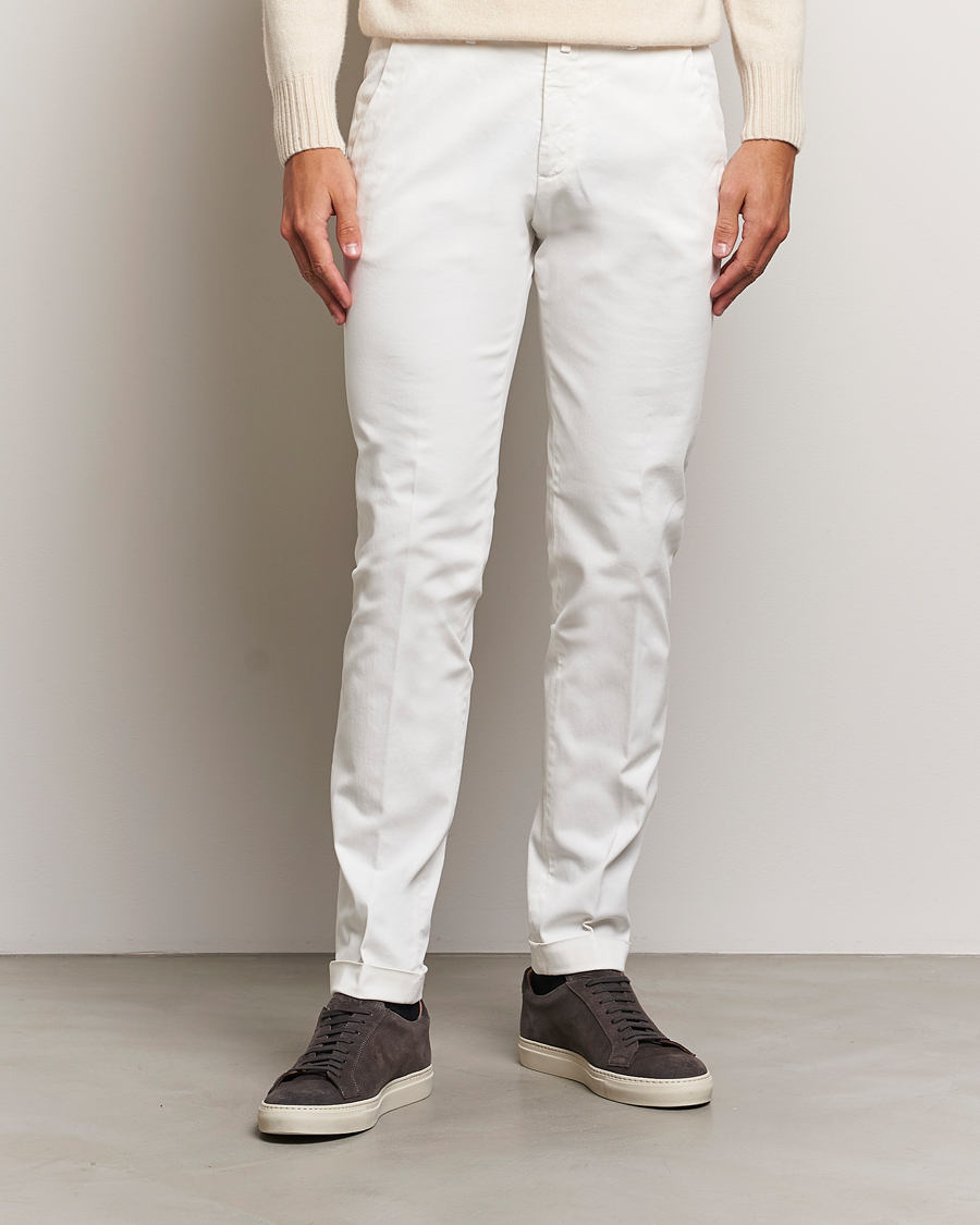 Herr | Byxor | Briglia 1949 | Slim Fit Cotton Stretch Chino Off White