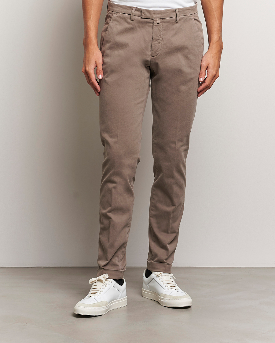 Herr | Byxor | Briglia 1949 | Slim Fit Cotton Stretch Chino Taupe