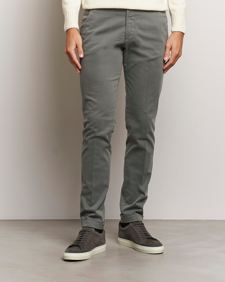 Herr | Byxor | Briglia 1949 | Slim Fit Cotton Stretch Chino Grey