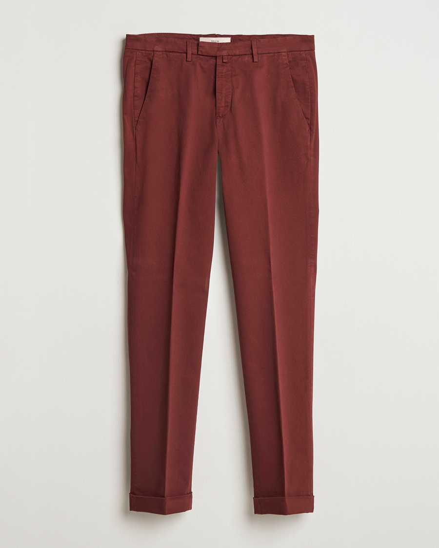 Herr | Byxor | Briglia 1949 | Slim Fit Cotton Stretch Chino Wine
