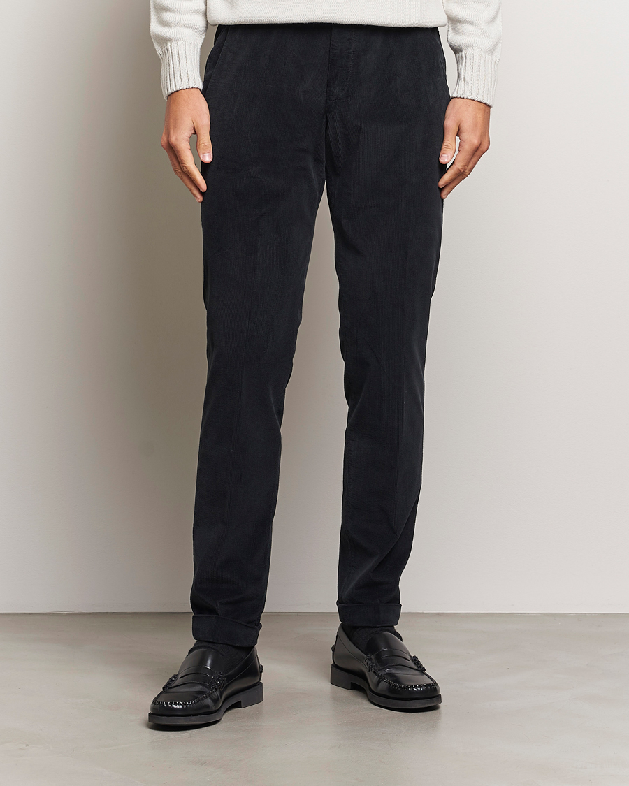 Herr | Byxor | Briglia 1949 | Slim Fit Corduroy Trousers Black