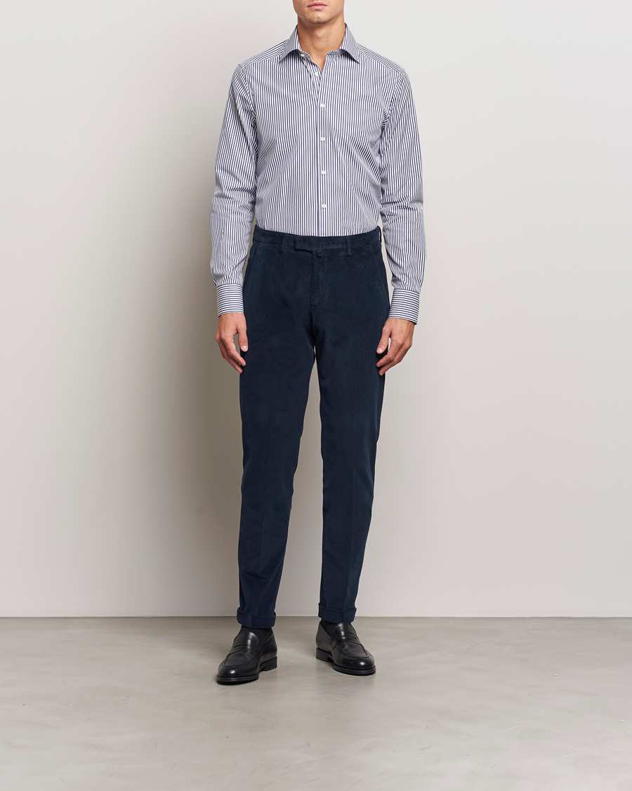 Herr | Byxor | Briglia 1949 | Slim Fit Corduroy Trousers Navy