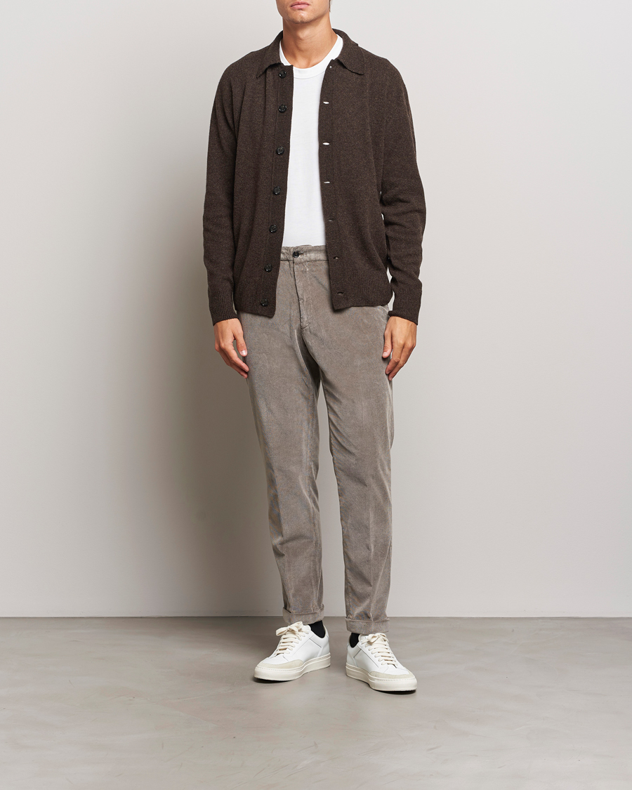Herr | Byxor | Briglia 1949 | Easy Fit Corduroy Trousers Taupe