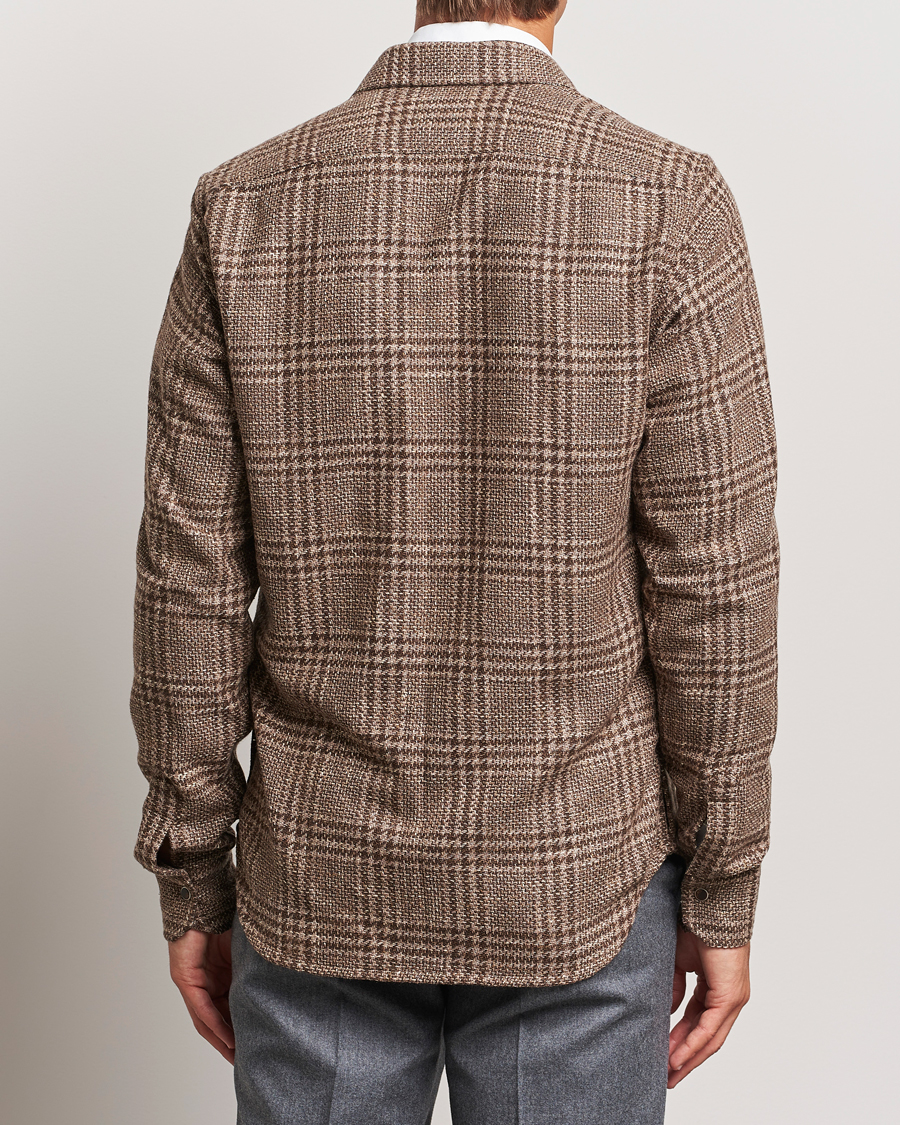 Herr | Skjortor | Kiton | Wool Check Overshirt Brown Check