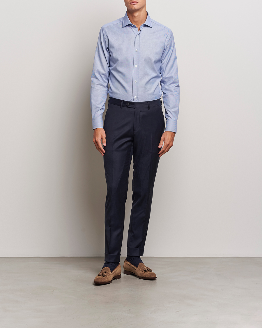 Herr | Skjortor | Brioni | Slim Fit Micro Structure Dress Shirt Light Blue