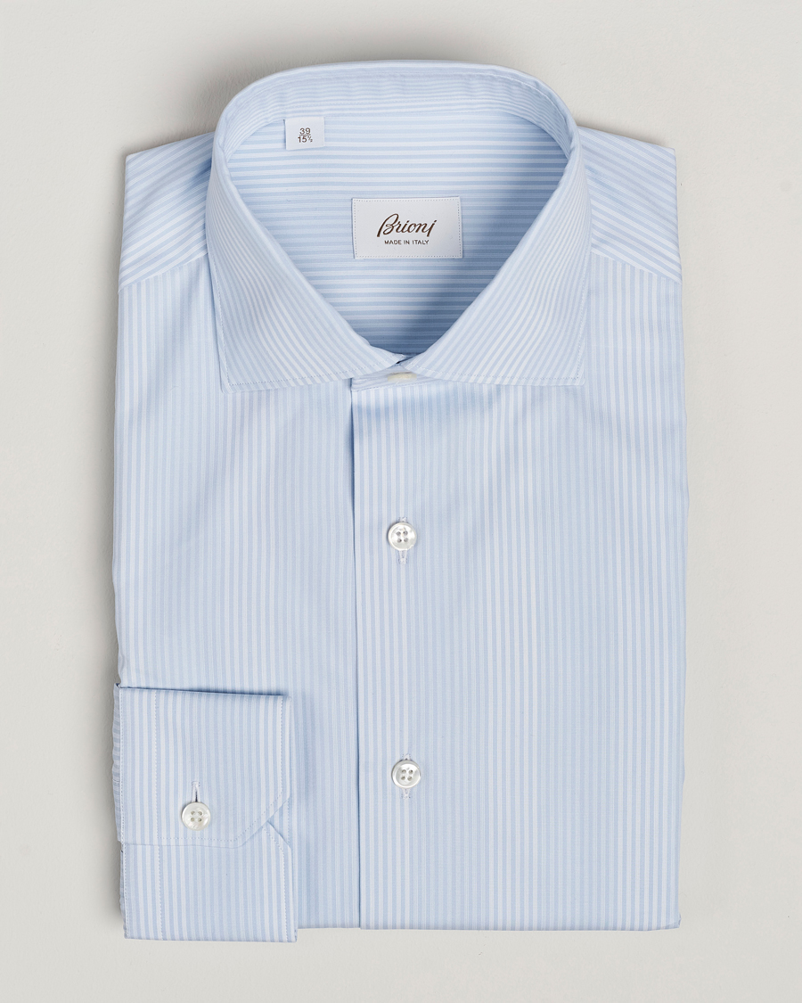 Herr | Skjortor | Brioni | Slim Fit Striped Dress Shirt Light Blue