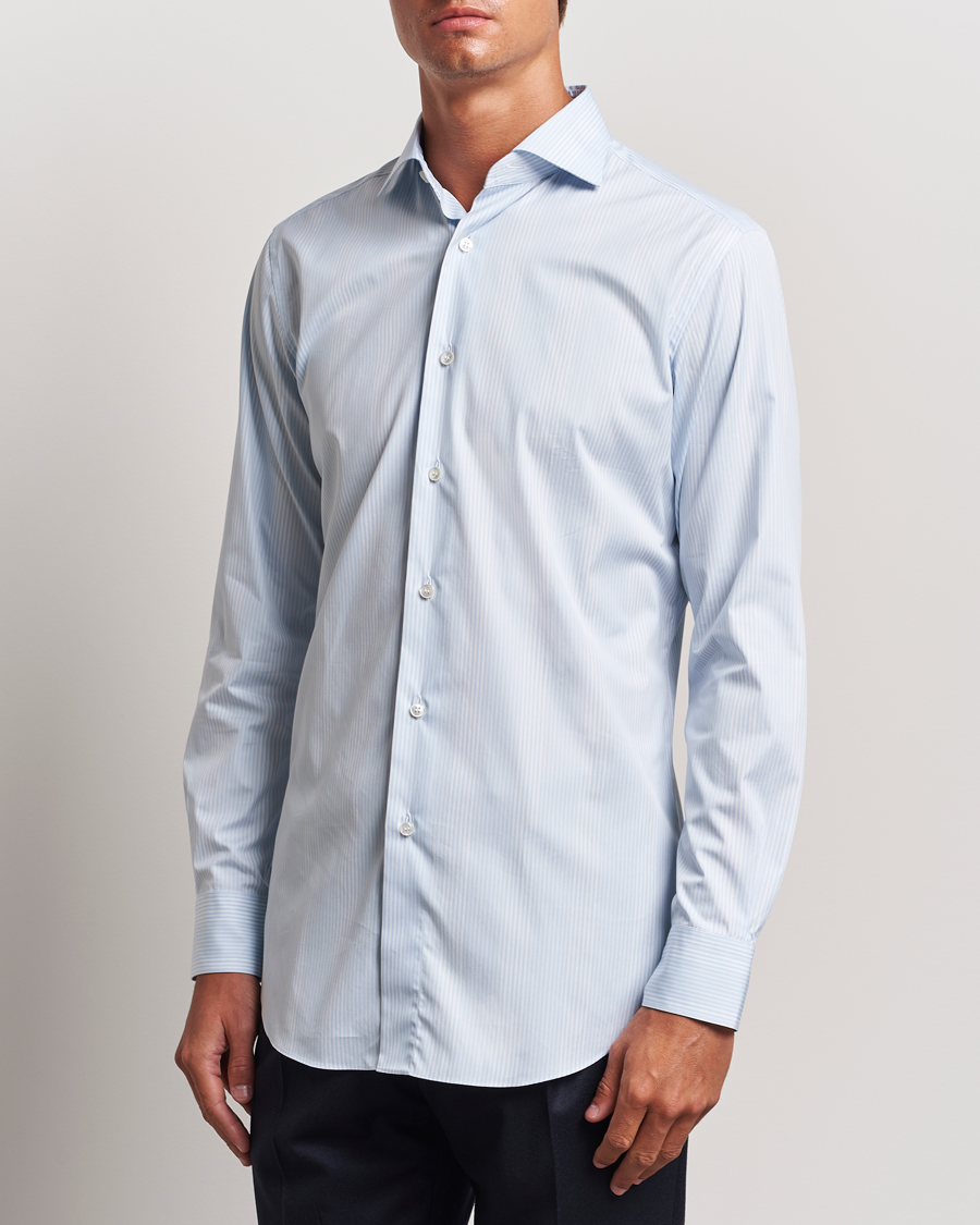 Herr | Skjortor | Brioni | Slim Fit Striped Dress Shirt Light Blue