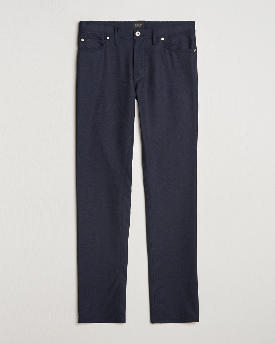Herr | Byxor | Brioni | Slim Fit 5-Pocket Flannel Pants Navy