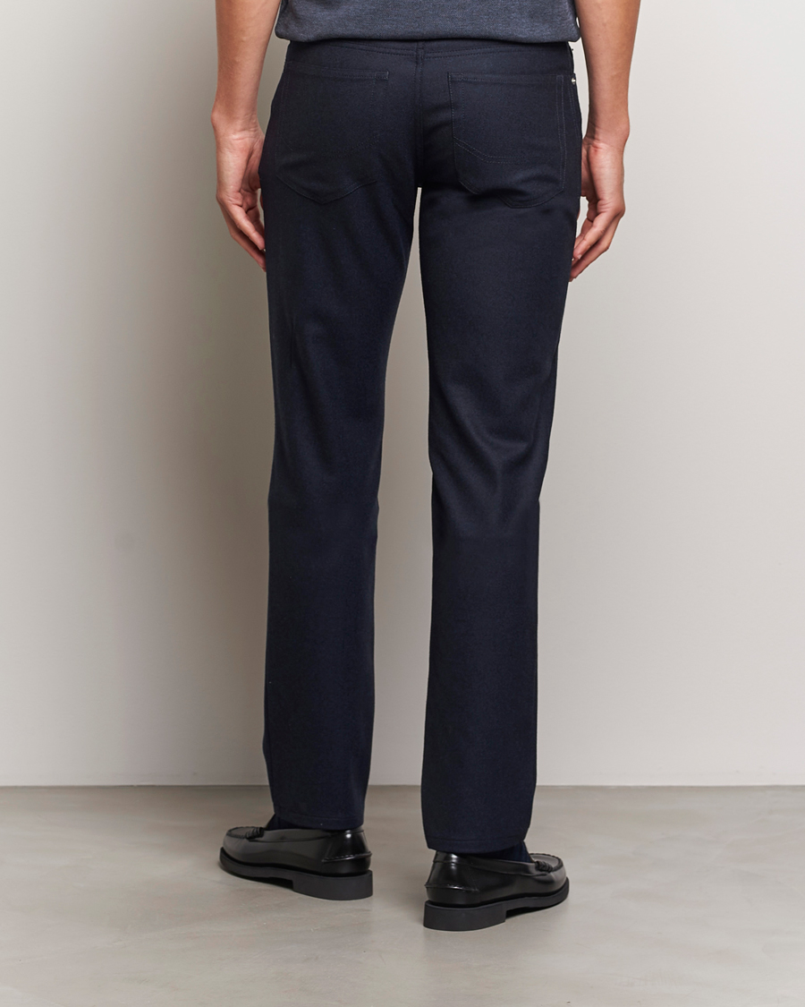 Herr | Byxor | Brioni | Slim Fit 5-Pocket Flannel Pants Navy