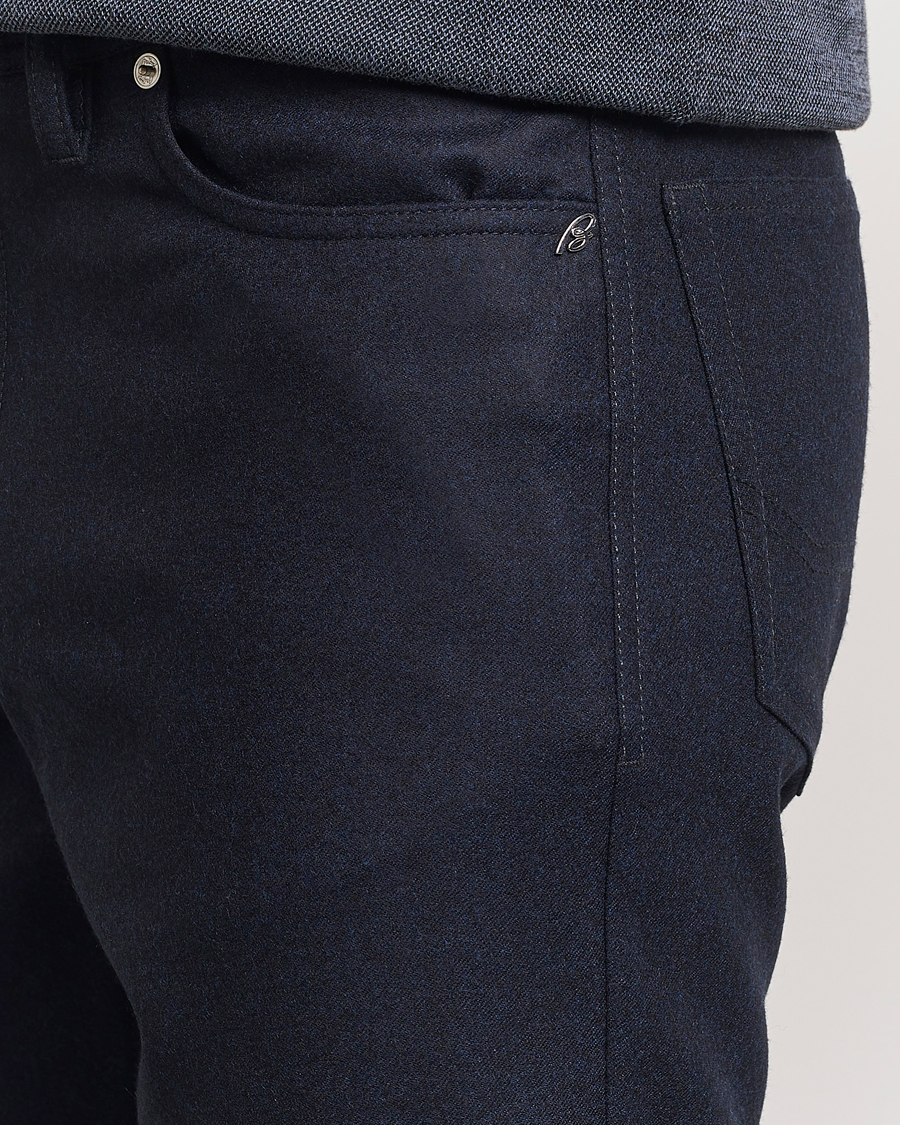 Herr | Byxor | Brioni | Slim Fit 5-Pocket Flannel Pants Navy