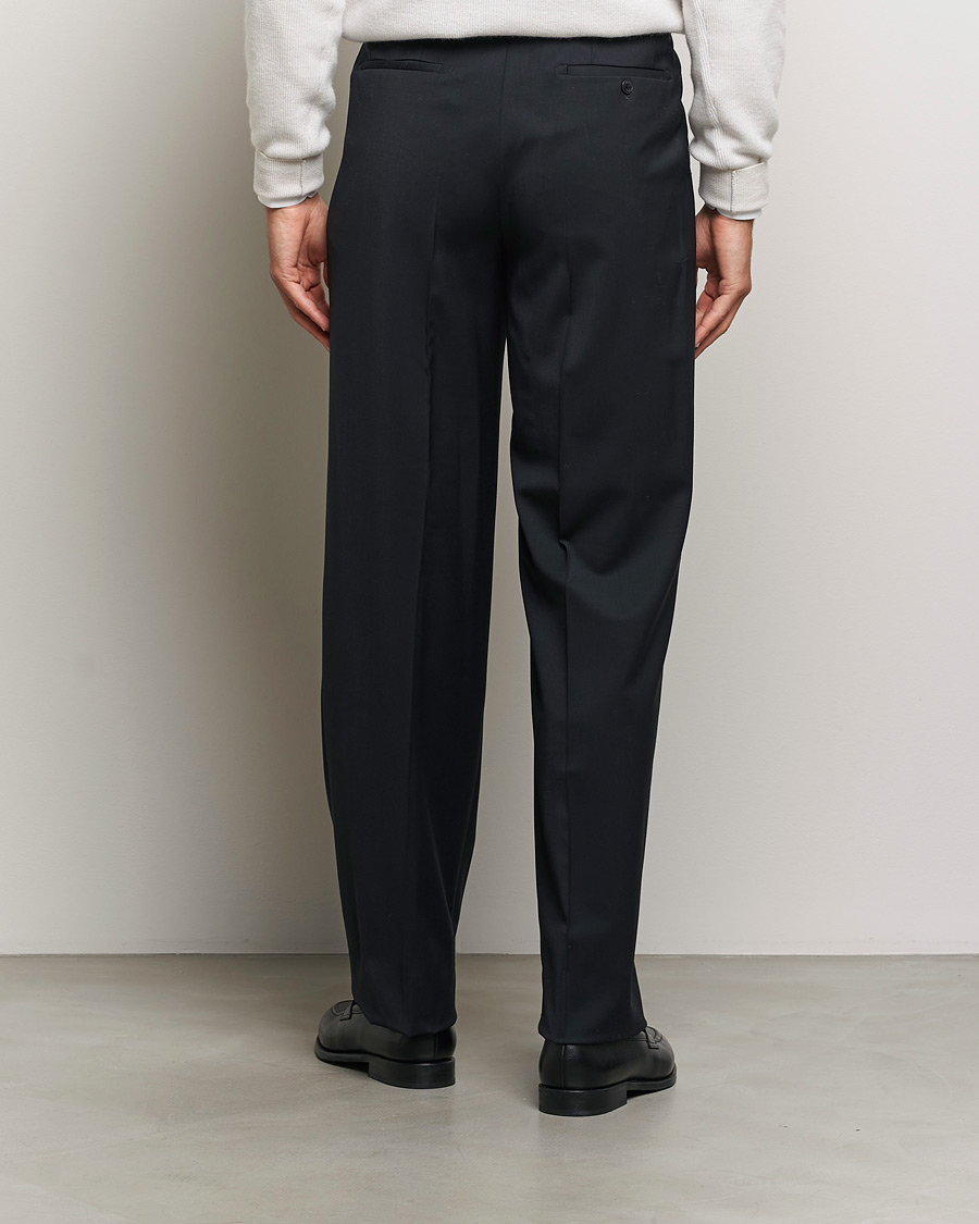 Herr | Byxor | Brioni | Pleated Wool Trousers Navy