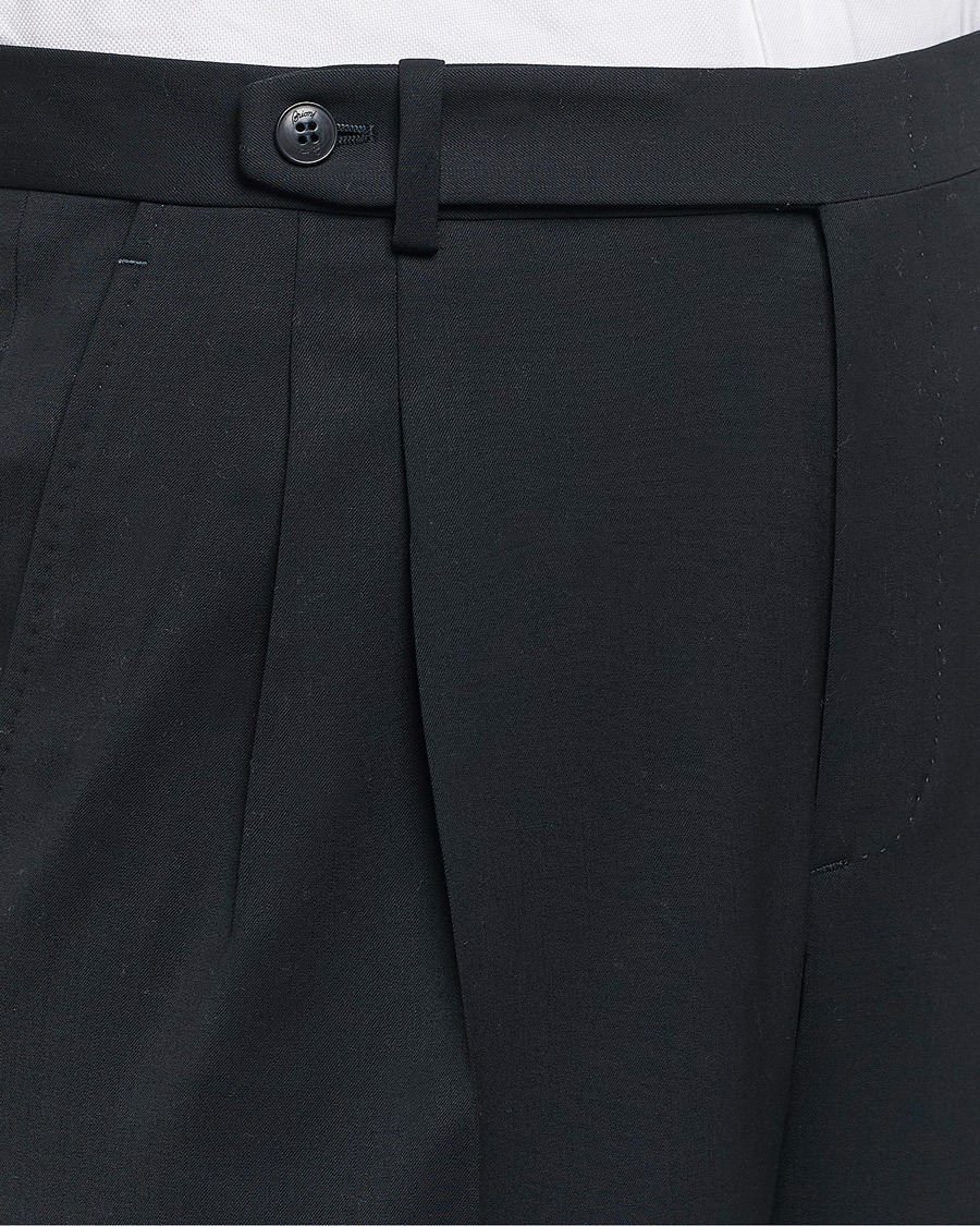 Herr | Byxor | Brioni | Pleated Wool Trousers Navy