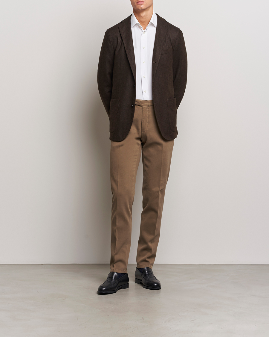 Herr | Kavajer | Boglioli | K Jacket Wool Herringbone Blazer Dark Brown