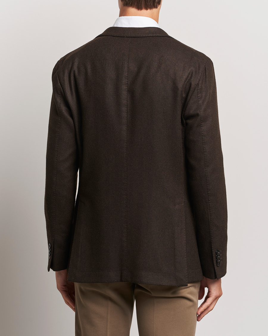 Herr | Kavajer | Boglioli | K Jacket Wool Herringbone Blazer Dark Brown