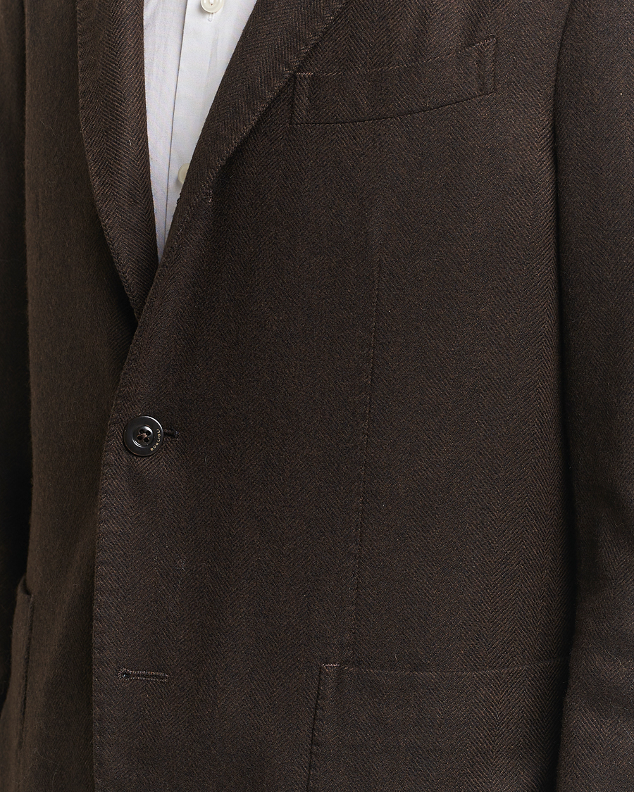 Herr | Kavajer | Boglioli | K Jacket Wool Herringbone Blazer Dark Brown