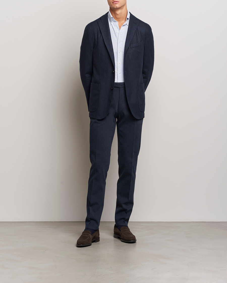 Herr | Kavajer | Boglioli | K Jacket Wool Herringbone Blazer Navy