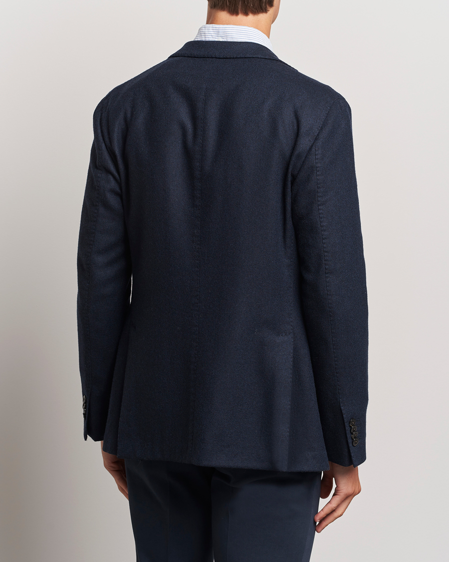 Herr | Kavajer | Boglioli | K Jacket Wool Herringbone Blazer Navy