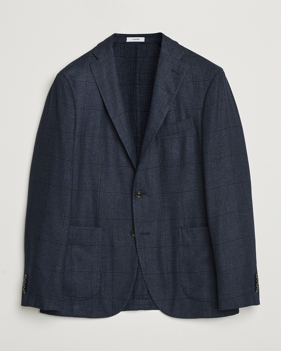 Herr | Kavajer | Boglioli | K Jacket Overcheck Wool Blazer Navy