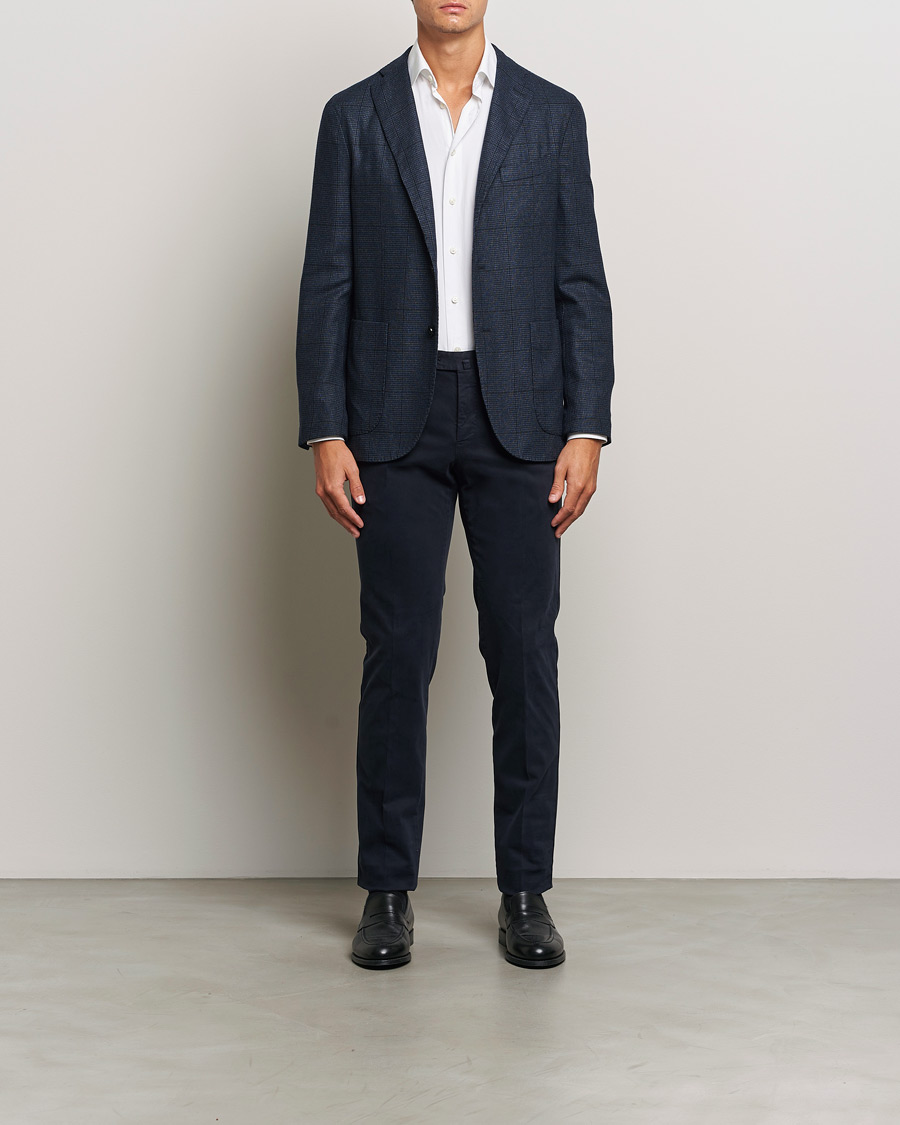Herr | Kavajer | Boglioli | K Jacket Overcheck Wool Blazer Navy