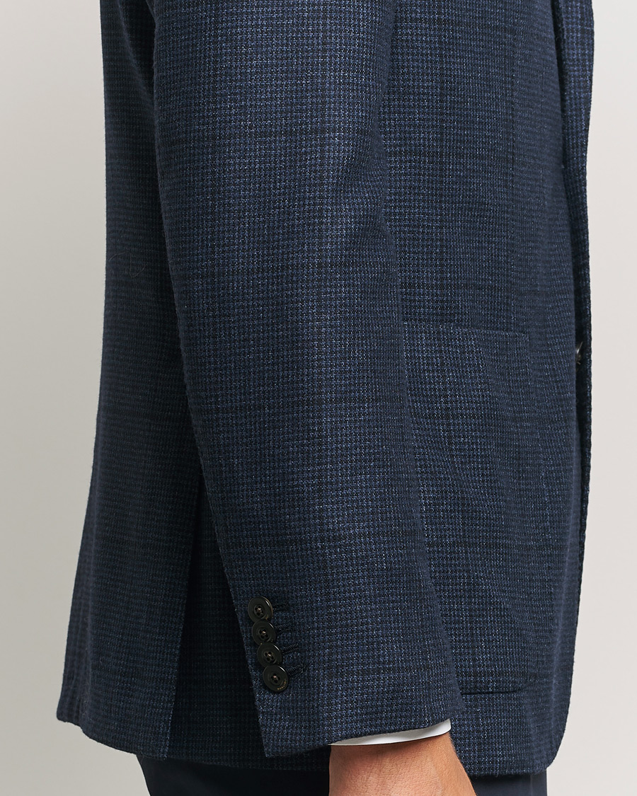 Herr | Kavajer | Boglioli | K Jacket Overcheck Wool Blazer Navy