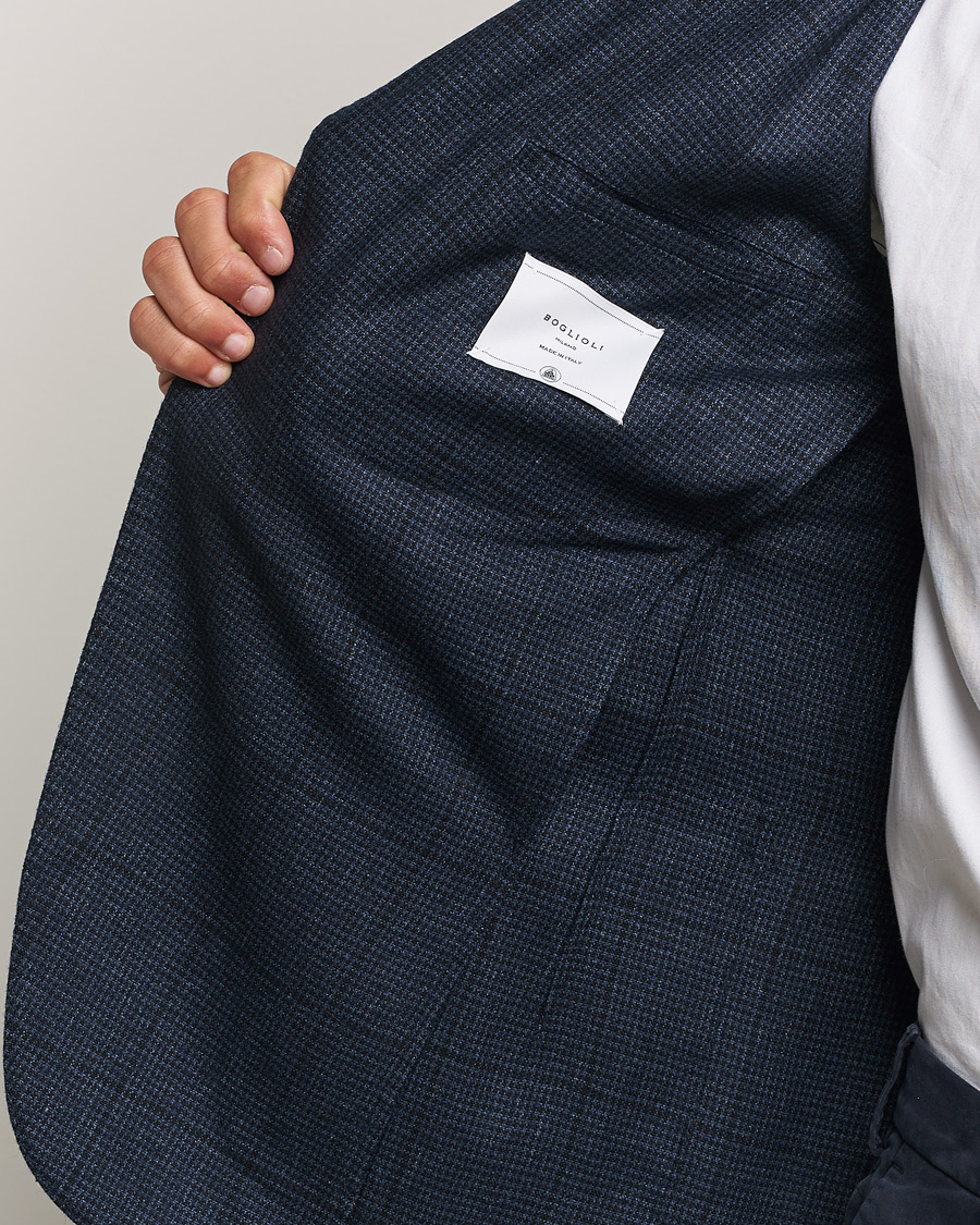 Herr | Kavajer | Boglioli | K Jacket Overcheck Wool Blazer Navy