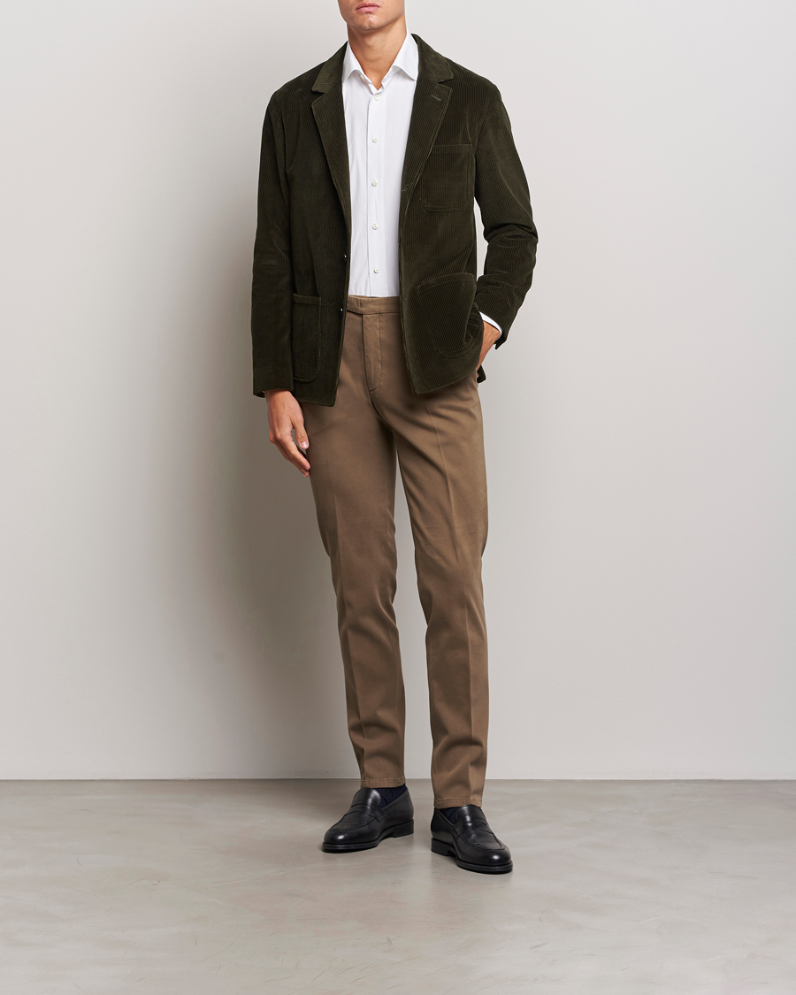 Herr | Kavajer | Boglioli | Wale Corduroy Painter Jacket Dark Green