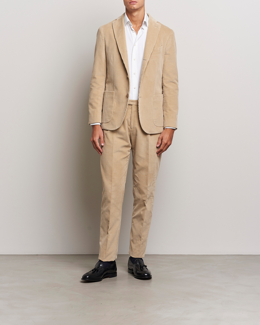 Herr | Kostymer | Boglioli | K Jacket Wale Corduroy Suit Beige