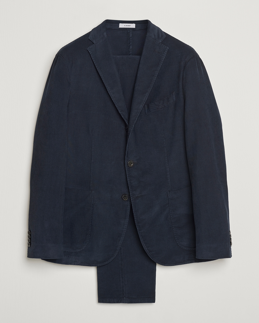 Herr | Boglioli K Jacket Baby Corduroy Suit Navy | Boglioli | K Jacket Baby Corduroy Suit Navy