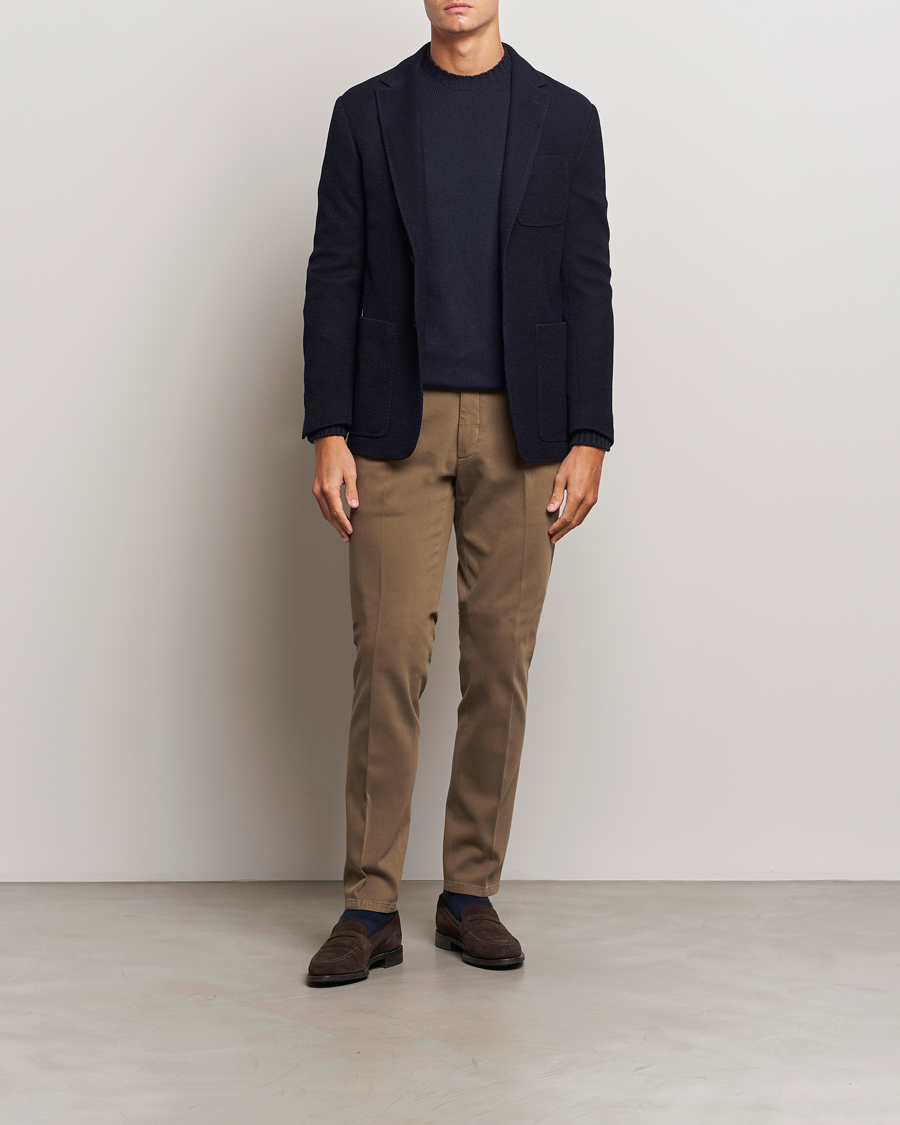 Herr | Byxor | Boglioli | Cotton Twill Trousers Brown