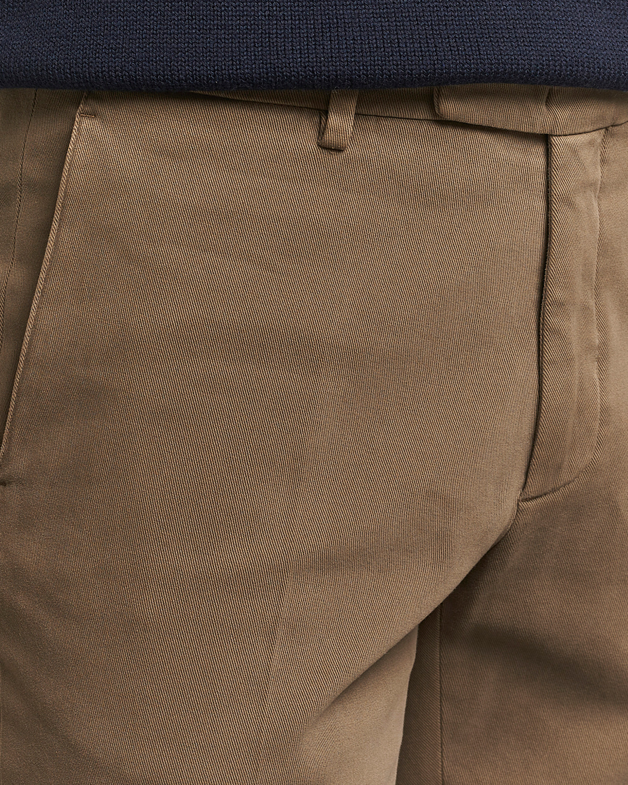 Herr | Byxor | Boglioli | Cotton Twill Trousers Brown