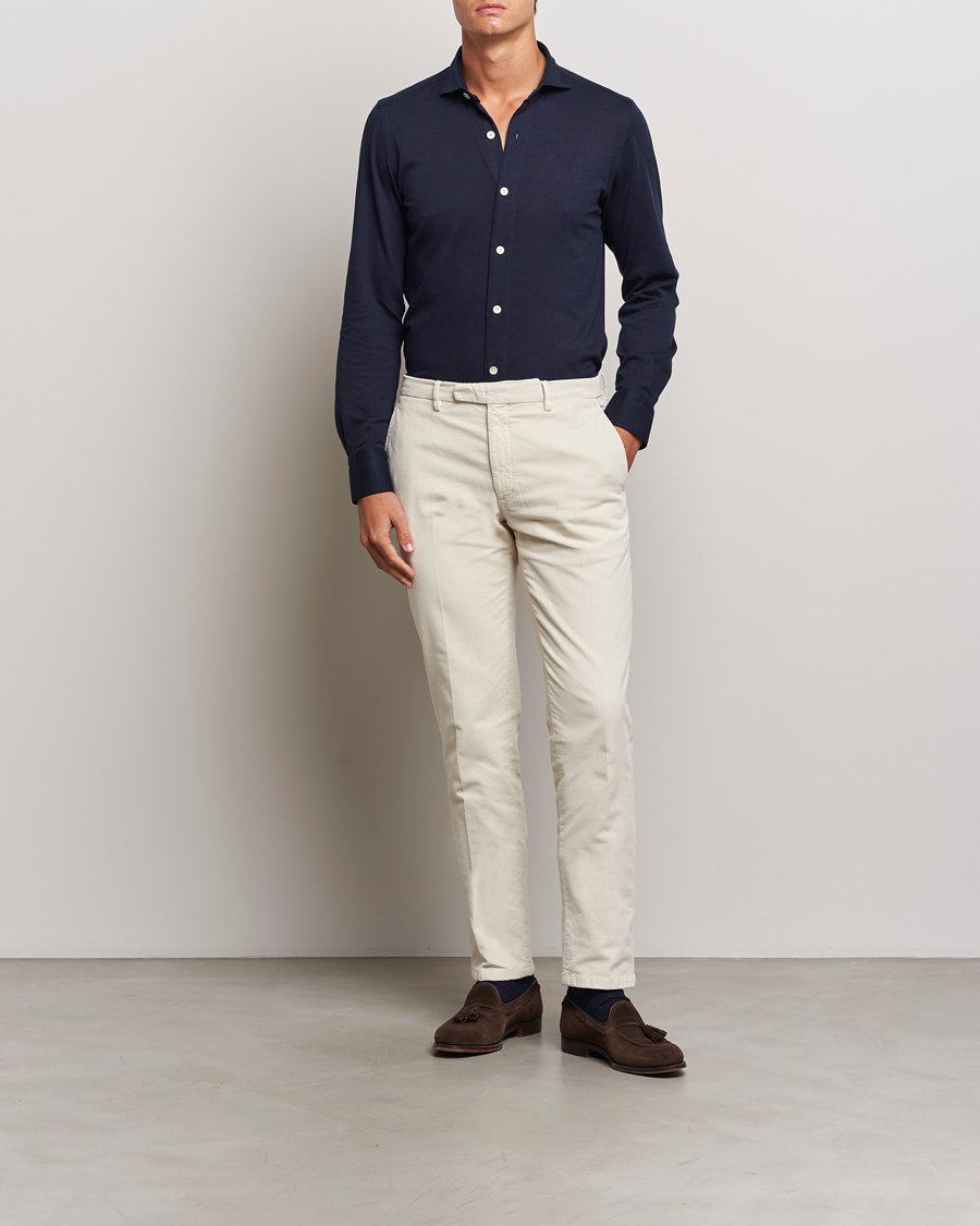 Herr | Byxor | Boglioli | Corduroy Trousers Off White