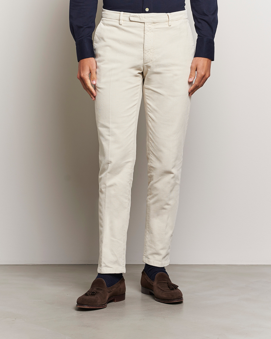 Herr | Byxor | Boglioli | Corduroy Trousers Off White
