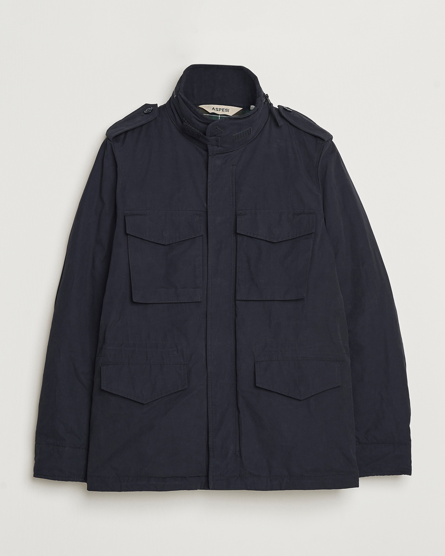Herr | Jackor | Aspesi | Cotton Field Jacket Midnight