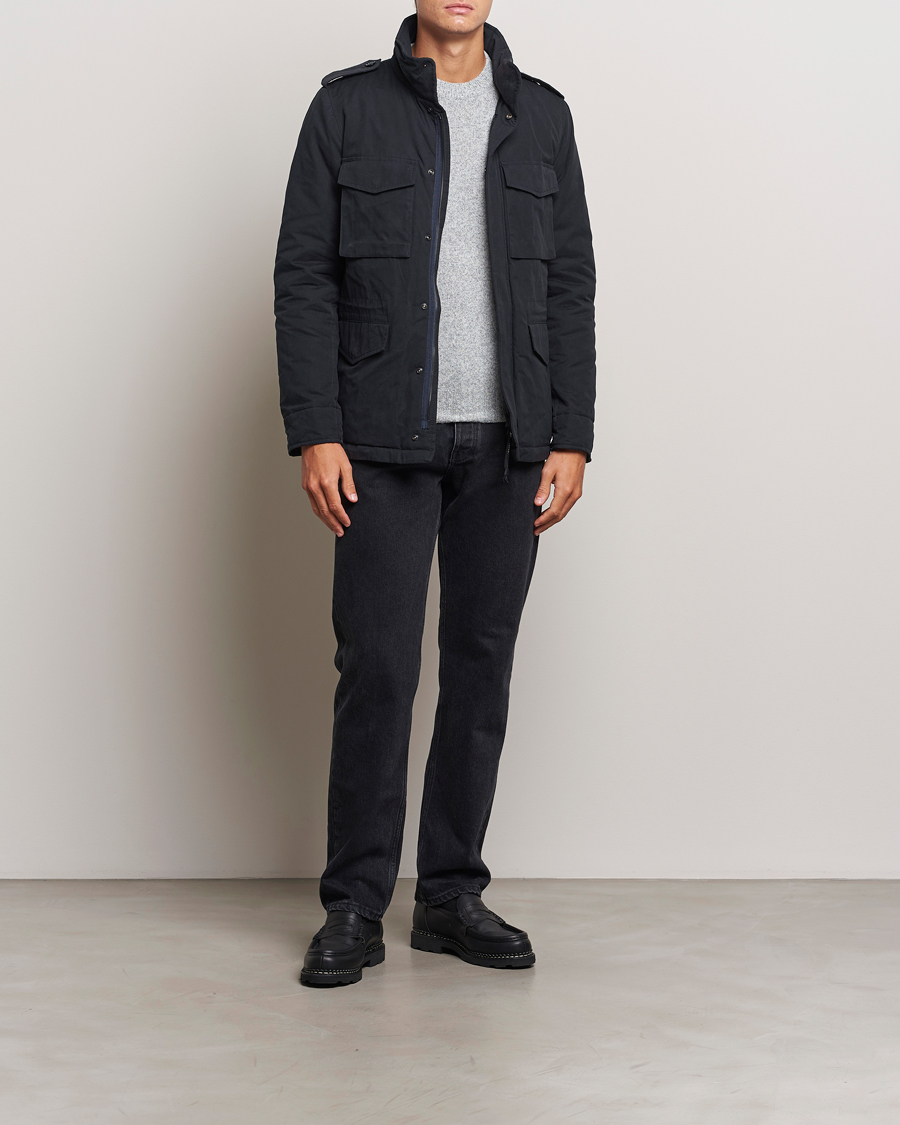 Herr | Jackor | Aspesi | Cotton Field Jacket Midnight