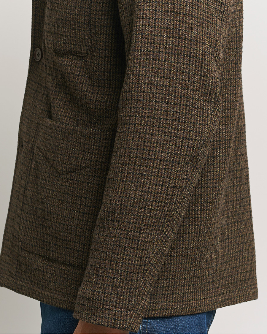 Herr | Jackor | Aspesi | Wool Houndstooth Jacket Dark Brown