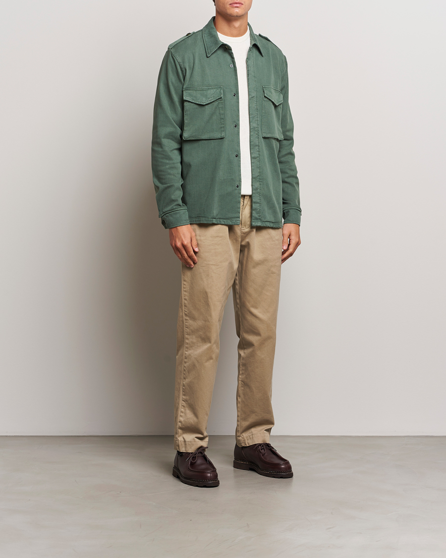 Herr | Jackor | Aspesi | Twill Cotton Shirt Jacket Green