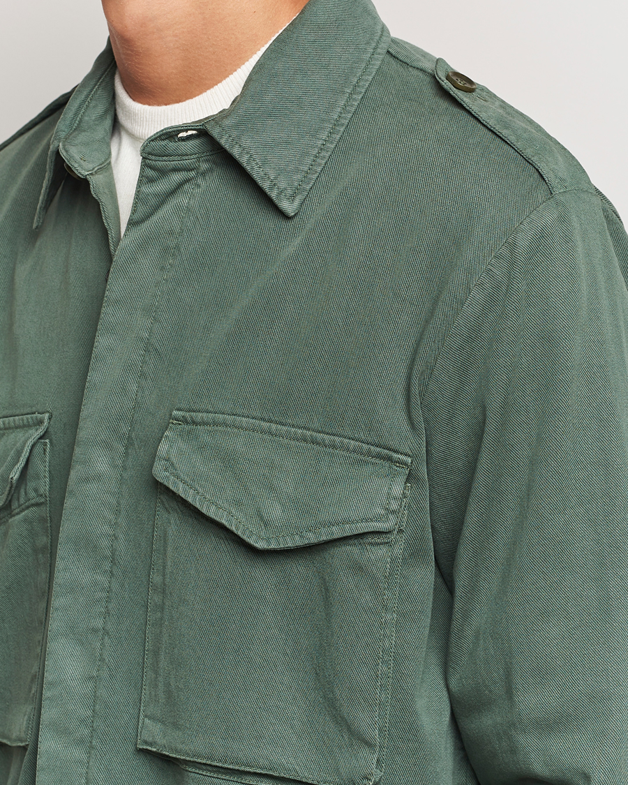 Herr | Jackor | Aspesi | Twill Cotton Shirt Jacket Green