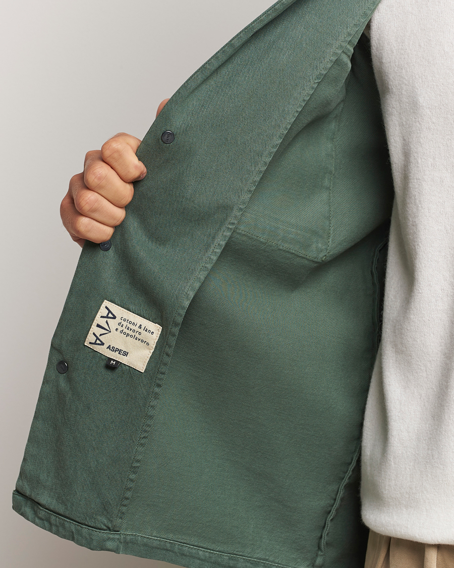 Herr | Jackor | Aspesi | Twill Cotton Shirt Jacket Green