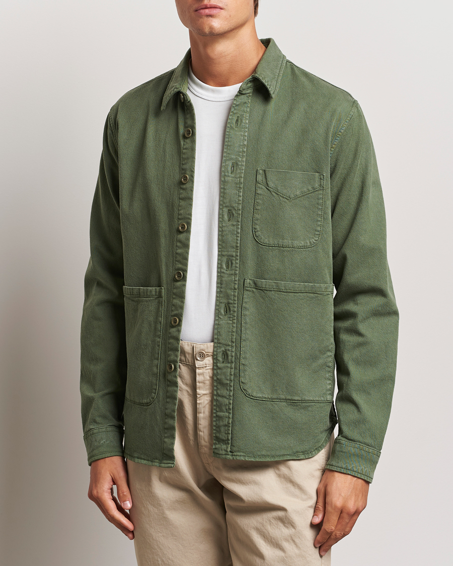 Herr | Skjortor | Aspesi | Cotton Utility Shirt Green