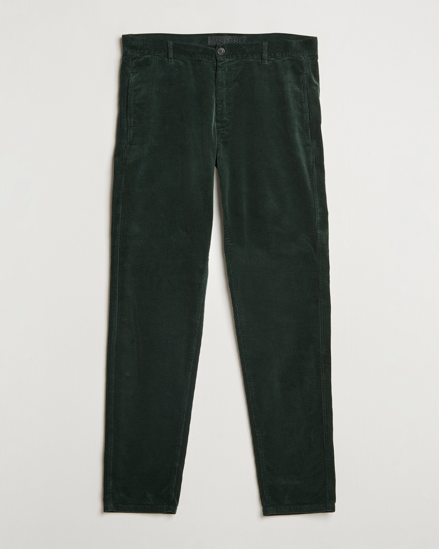 Herr | Byxor | Aspesi | Corduroy Pants Dark Green