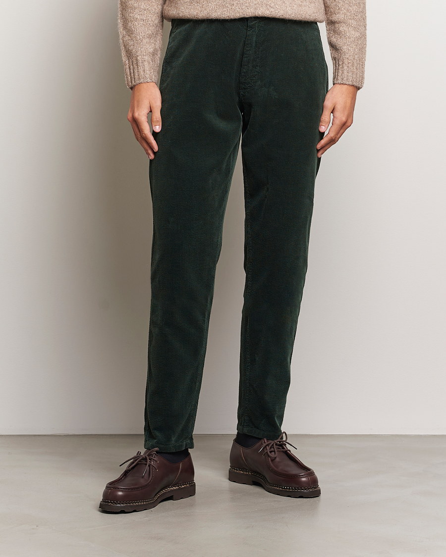 Herr | Byxor | Aspesi | Corduroy Pants Dark Green