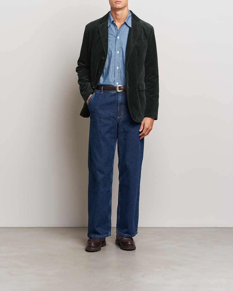 Herr | Kavajer | Aspesi | Corduroy Blazer Dark Green