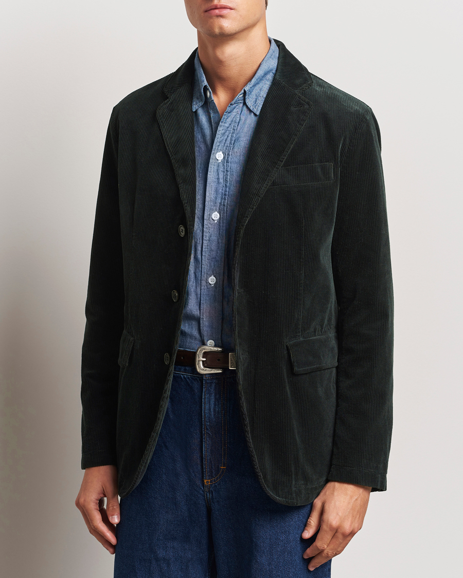 Herr | Kavajer | Aspesi | Corduroy Blazer Dark Green