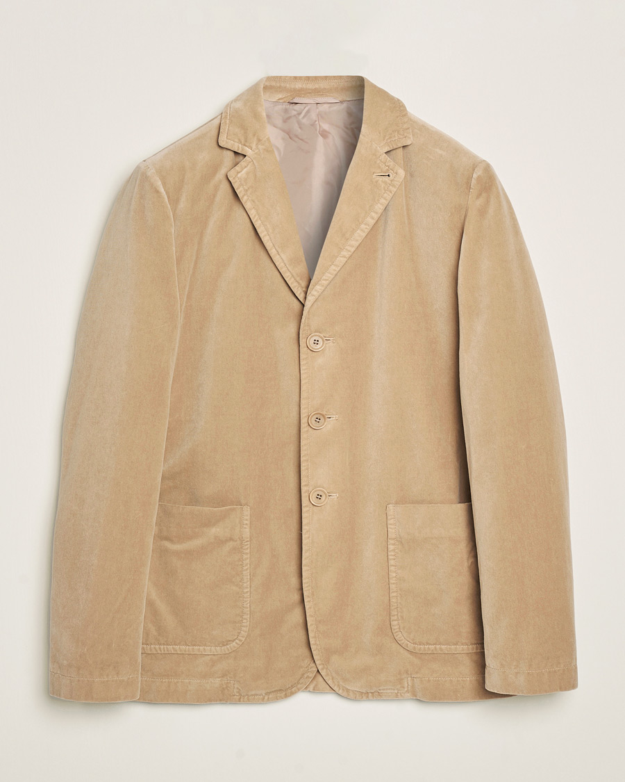 Herr | Kavajer | Aspesi | Velvet Casual Jacket Beige
