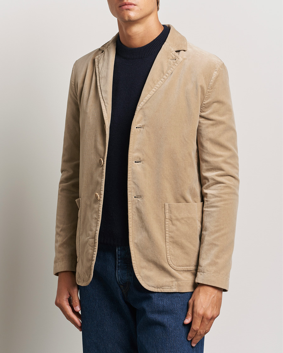 Herr | Kavajer | Aspesi | Velvet Casual Jacket Beige