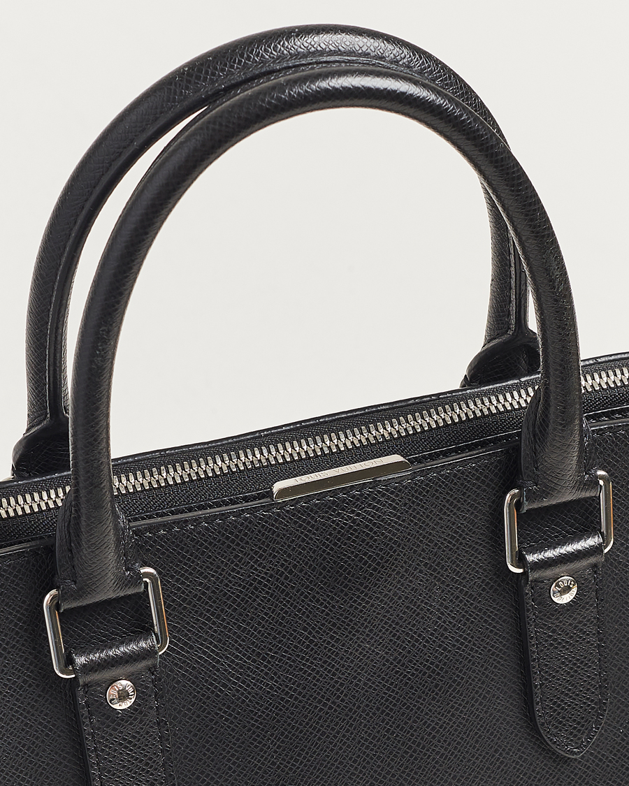 Herr | Louis Vuitton Pre-Owned Anton Brief Taiga Noir Silver | Louis Vuitton Pre-Owned | Anton Brief Taiga Noir Silver